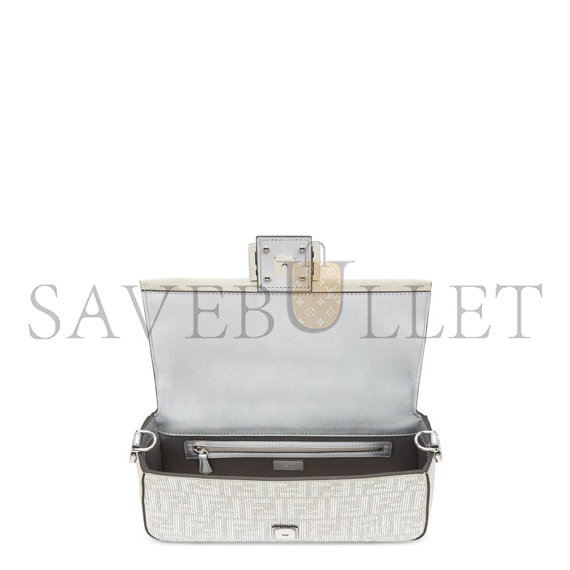 F**di crystal vitello laminato ff medium baguette crystal argento 8br600apkff1jsu (27*15*6cm)